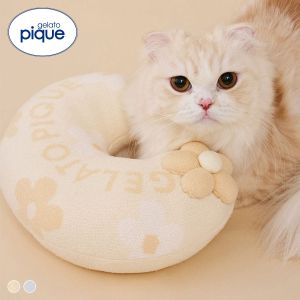 ジェラートピケ CAT&DOG スムーズィーフラワーモチーフニットピロー ジェラピケ gelato pique 猫の日