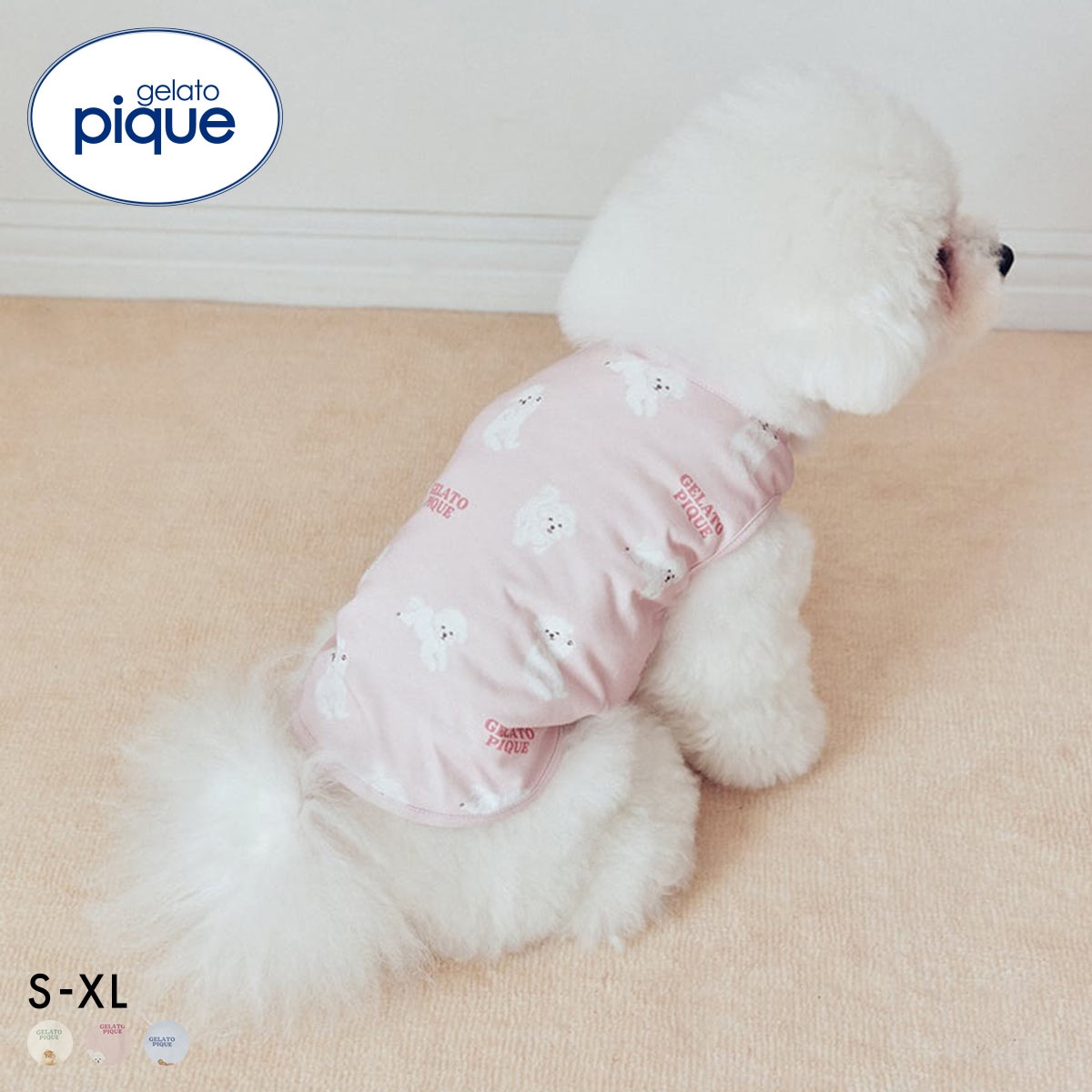 ジェラートピケ CAT&DOG ドッグカットソープルオーバー ジェラピケ gelato pique(PI-ピンク-S)