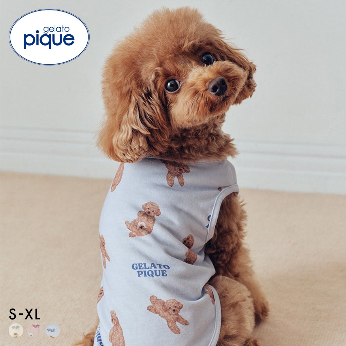 ジェラートピケ CAT&DOG ドッグカットソープルオーバー ジェラピケ gelato pique(BU-ブルー-S)