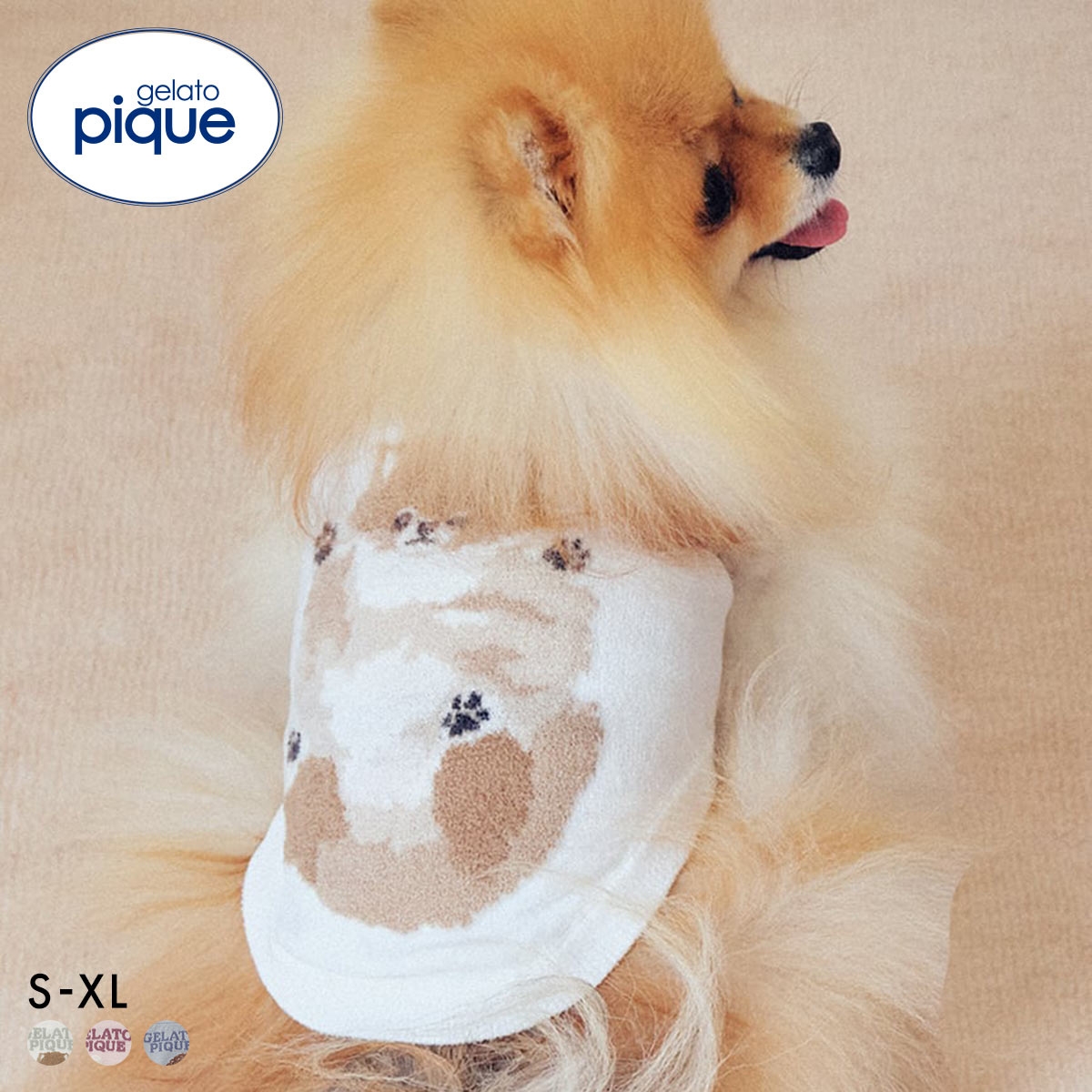 ジェラートピケ CAT&DOG ドッグジャガードプルオーバー ジェラピケ gelato pique(CR-クリーム-S)