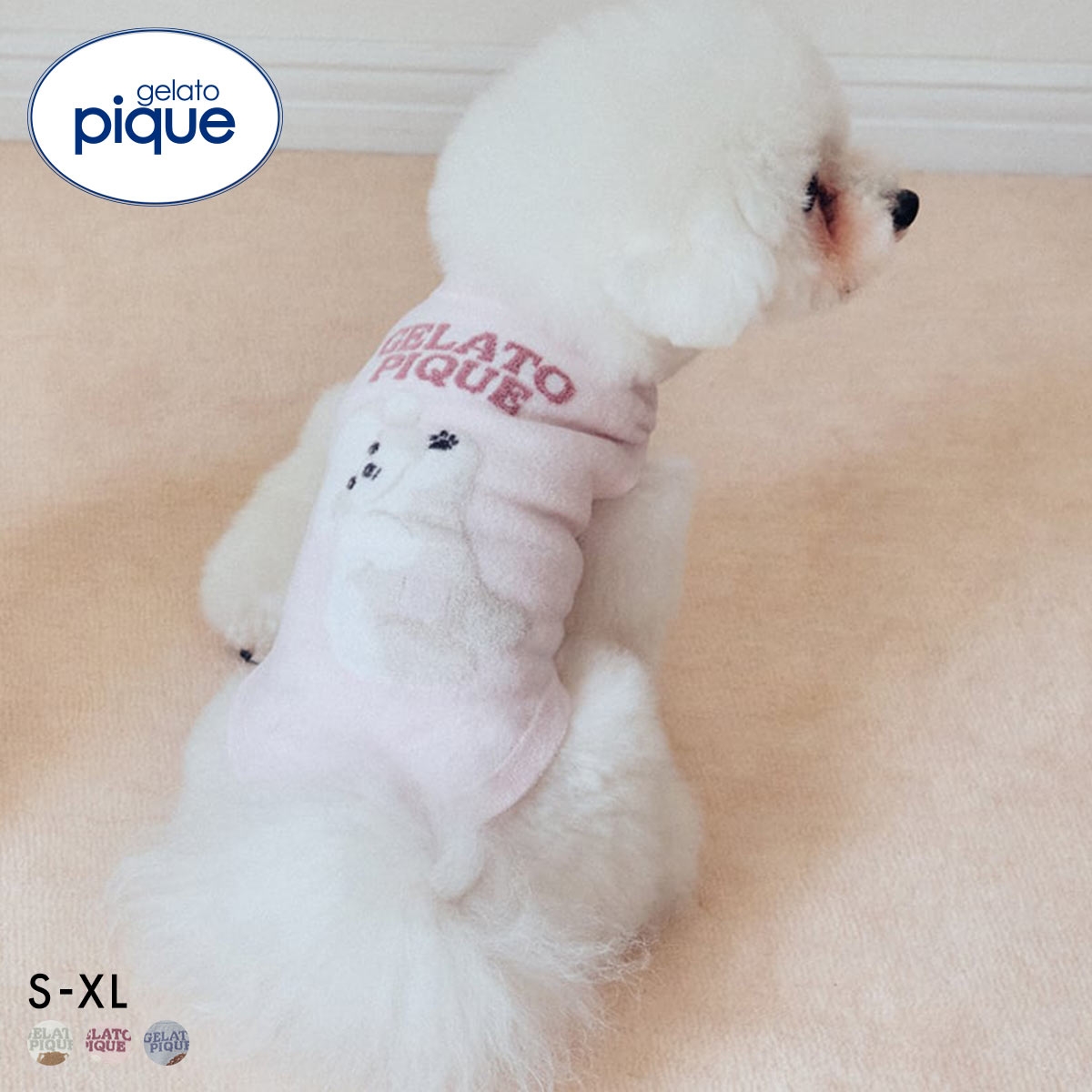 ジェラートピケ CAT&DOG ドッグジャガードプルオーバー ジェラピケ gelato pique(LPI-薄ピンク-S)