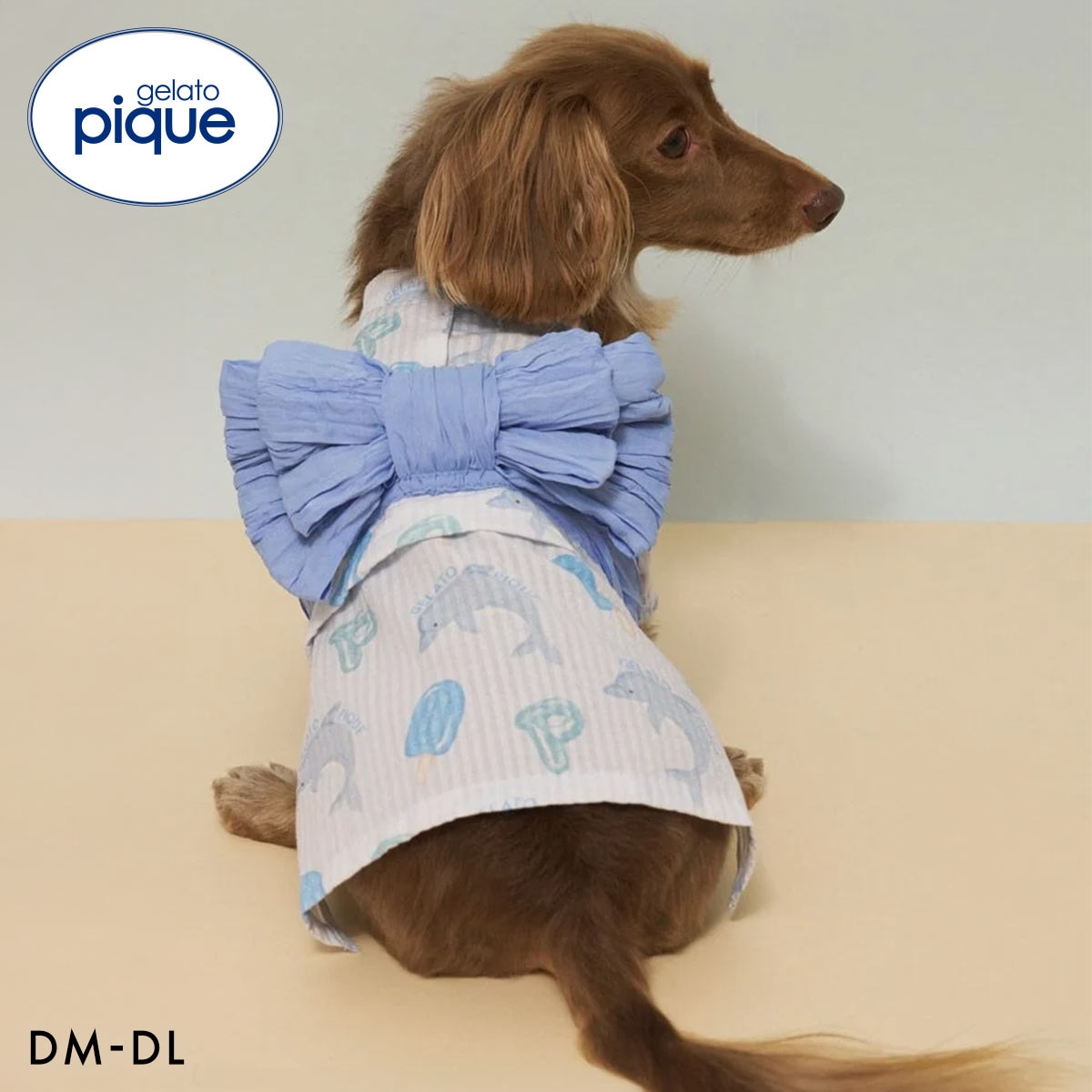ジェラートピケ CAT&DOG ダックスフンドサイズ浴衣 ジェラピケ gelato pique(BU-ブルー-DM)