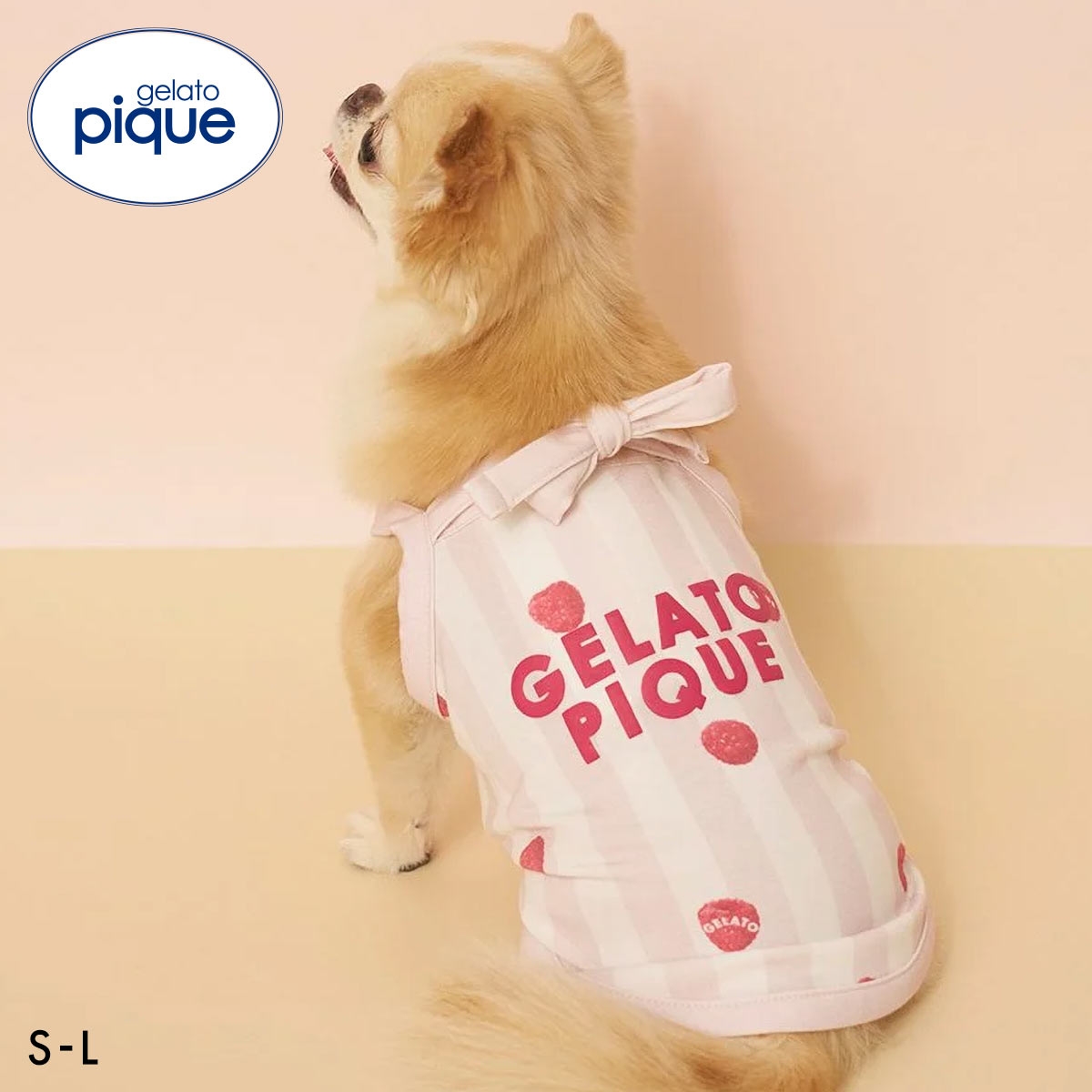 ジェラートピケ CAT&DOG 接触冷感 ストライプ柄Coolingプルオーバー ジェラピケ gelato pique(PI-ピンク-S)