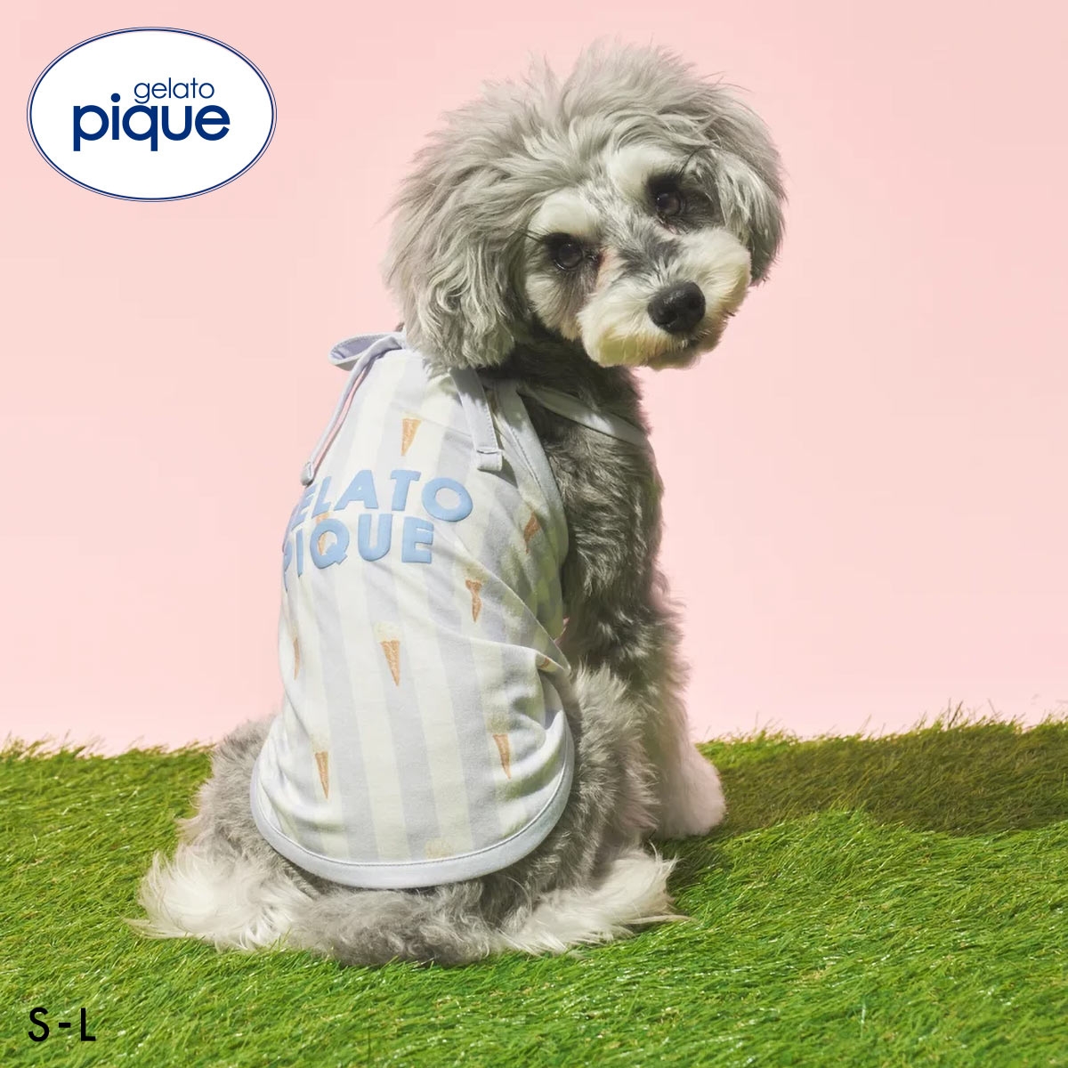 ジェラートピケ CAT&DOG 接触冷感 ストライプ柄Coolingプルオーバー ジェラピケ gelato pique(BU-ブルー-S)