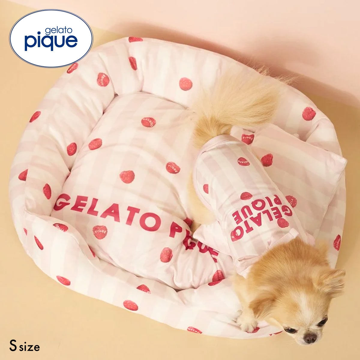 ジェラートピケ CAT&DOG 接触冷感 CoolingベッドS ジェラピケ gelato pique(PI-ピンク-Free)