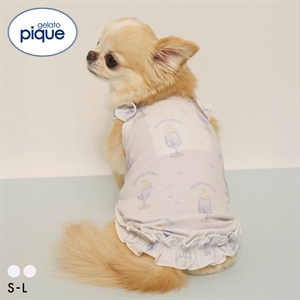 ジェラートピケ CAT&DOG 接触冷感 シロクマひんやりスイーツ柄 Coolingフリルプルオーバー ジェラピケ gelato pique