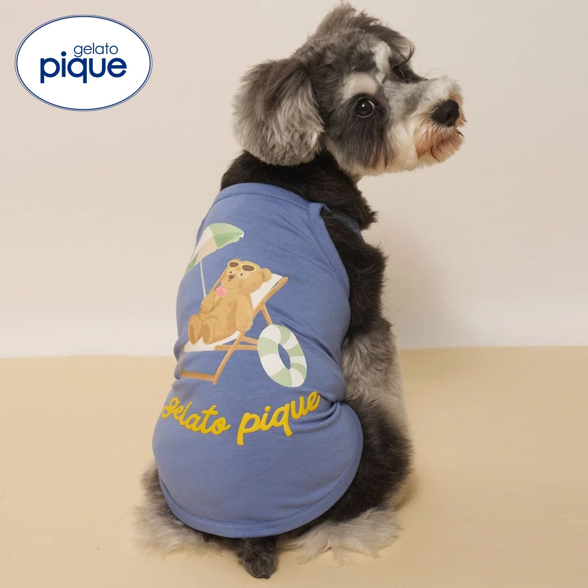 ジェラートピケ CAT&DOG サマーベア柄プルオーバー ジェラピケ gelato pique(NV-ネイビー-S)