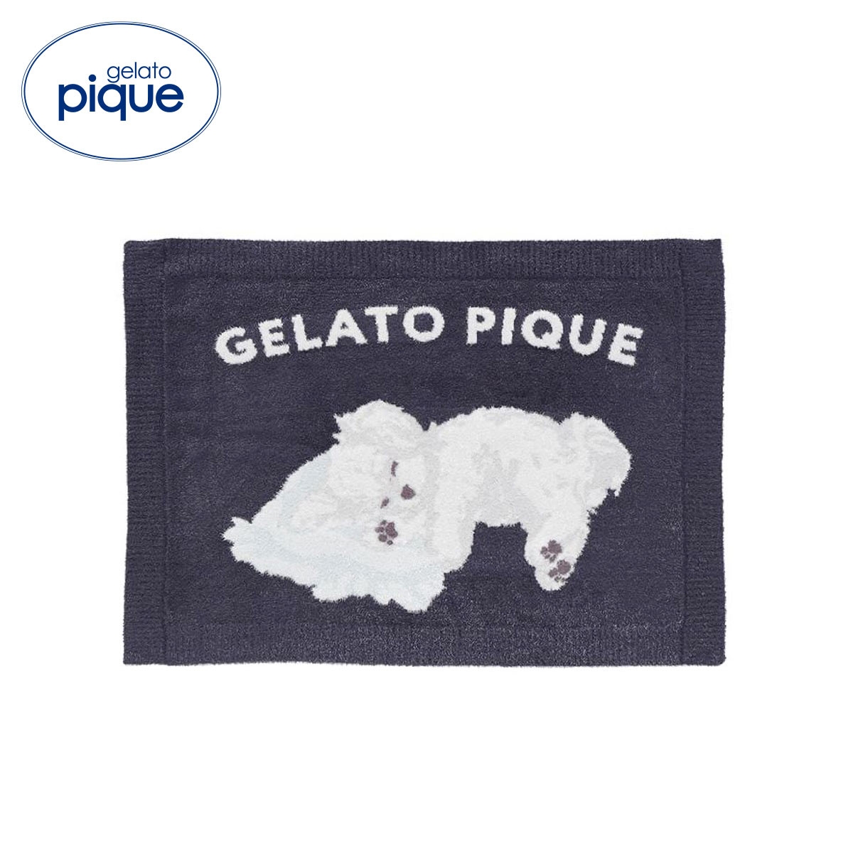 ジェラートピケ CAT&DOG マルチーズ柄ブランケット ジェラピケ gelato pique(NV-ネイビー-Free)