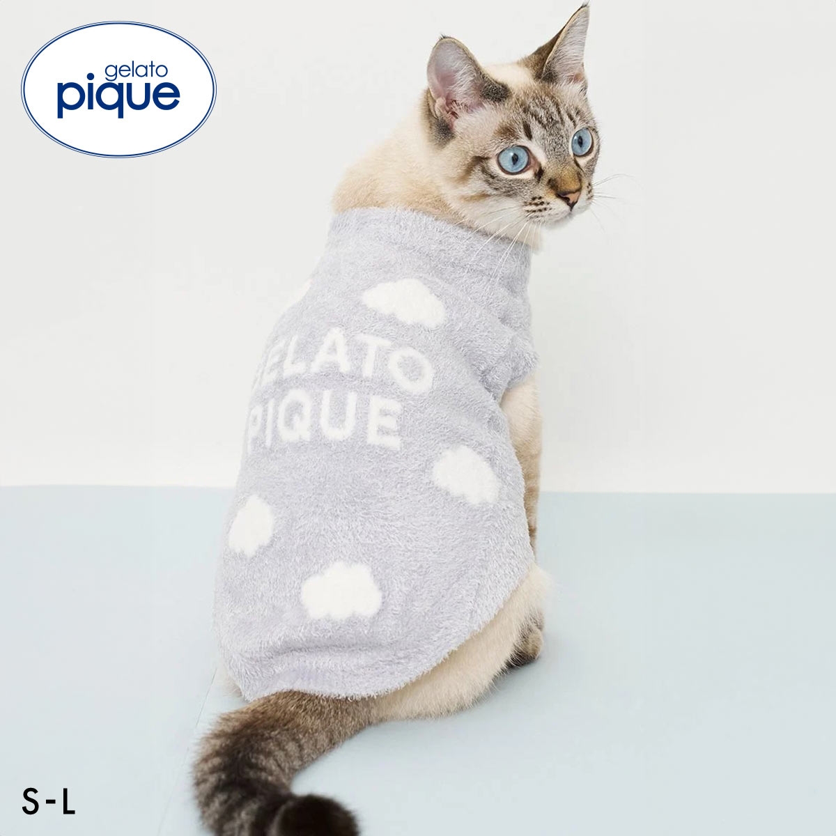 ジェラートピケ CAT&DOG スムーズィー空モチーフプルオーバー ジェラピケ ペット gelato pique(LBU-薄ブルー-S)