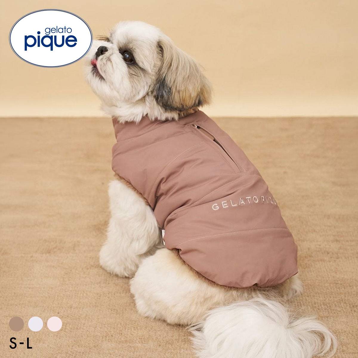 ジェラートピケ CAT&DOG 中綿ベスト gelato pique