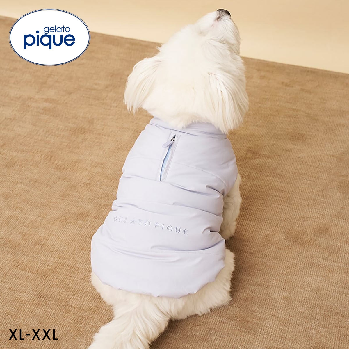 ジェラートピケ CAT&DOG ラージサイズ中綿ベスト gelato pique(BU-ブルー-XL)