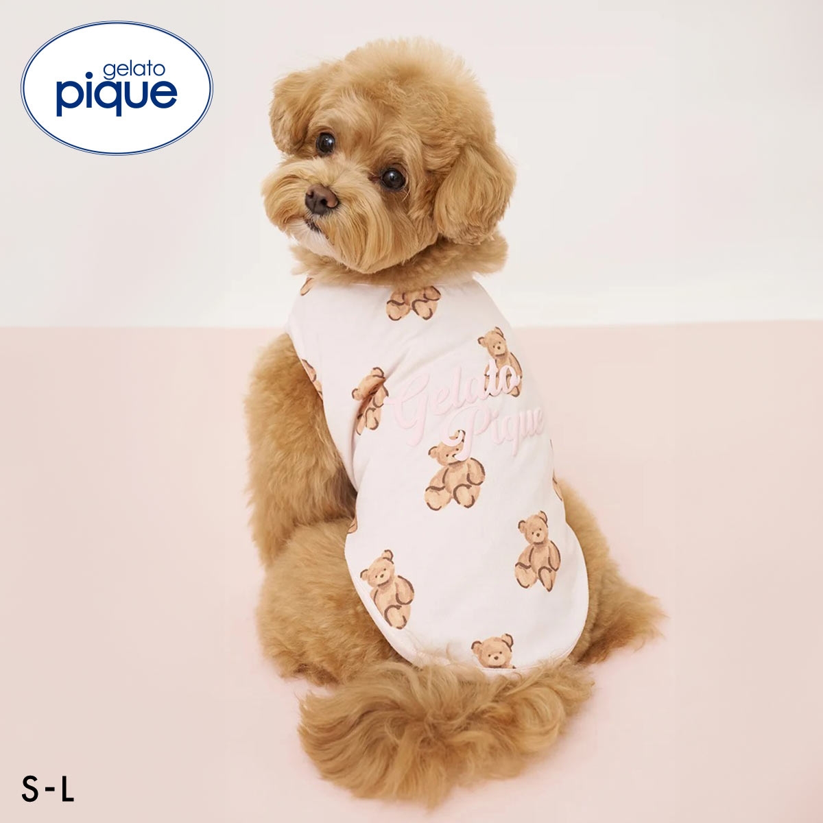ジェラートピケ CAT&DOG ベア柄カットソープルオーバー ジェラピケ gelato pique(PI-ピンク-S)