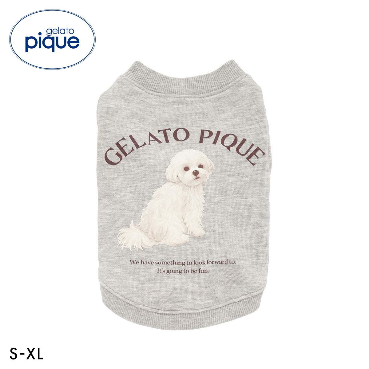 ジェラートピケ CAT&DOG お散歩ドッグ裏毛プルオーバー ジェラピケ ペット gelato pique(GY-グレー-S)