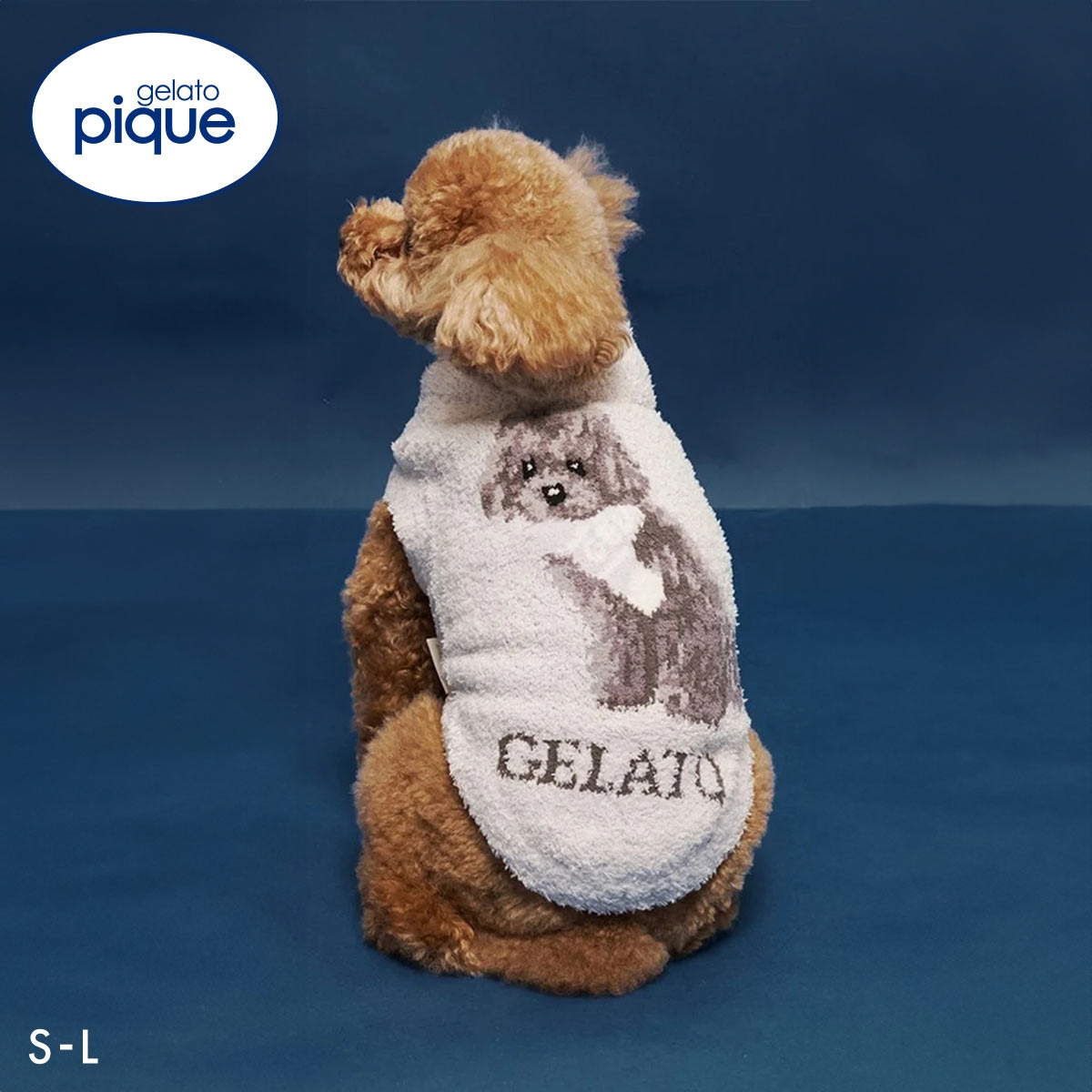 ジェラートピケ CAT&DOG ベビモコトイプードル柄プルオーバー ジェラピケ gelato pique(LGY-薄グレー-S)