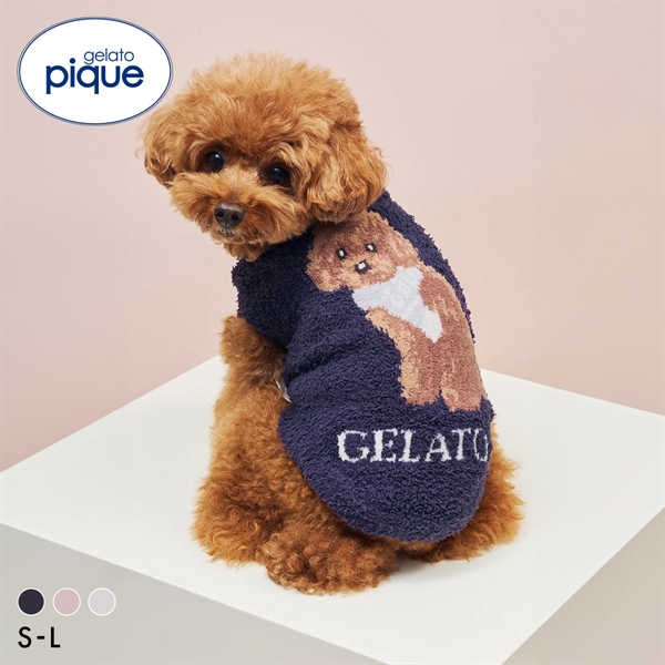 ジェラートピケ CAT&DOG ベビモコトイプードル柄プルオーバー ジェラピケ gelato pique