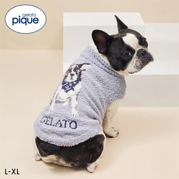 ジェラートピケ CAT&DOG ベビモコフレンチブルドッグ柄プルオーバー ジェラピケ gelato pique