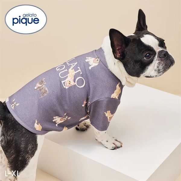 ジェラートピケ CAT&DOG フレンチブルドッグ柄カットソープルオーバー ジェラピケ gelato pique