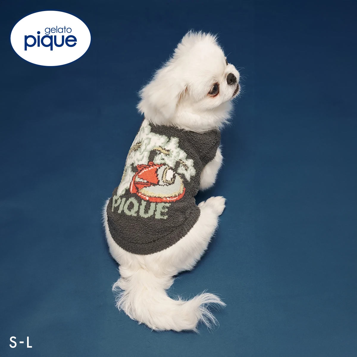 ジェラートピケ CAT&DOG ベビモコスペースシップ柄ニットプルオーバー ジェラピケ gelato pique(CGY-チャコールグレー-S)