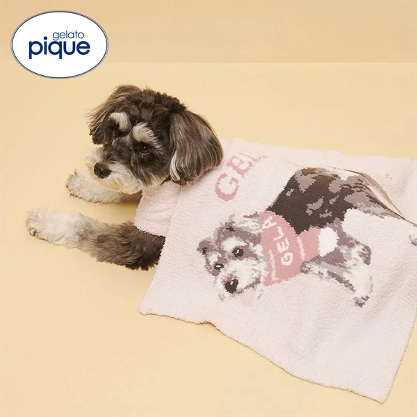 ジェラートピケ CAT&DOG ベビモコシュナウザー柄ブランケット ジェラピケ gelato pique