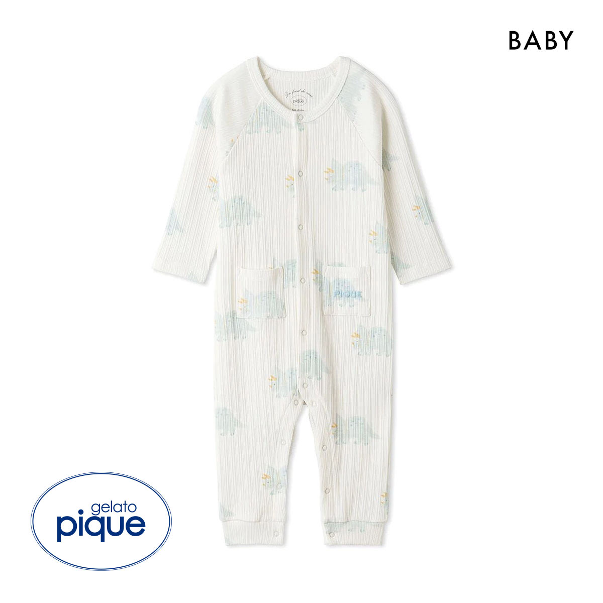 ジェラートピケ キッズアンドベイビー ベビー ダイナソー柄ロンパース ジェラピケ ルームウェア gelato pique Kids＆Baby BABY(OW-オフホワイト-70)