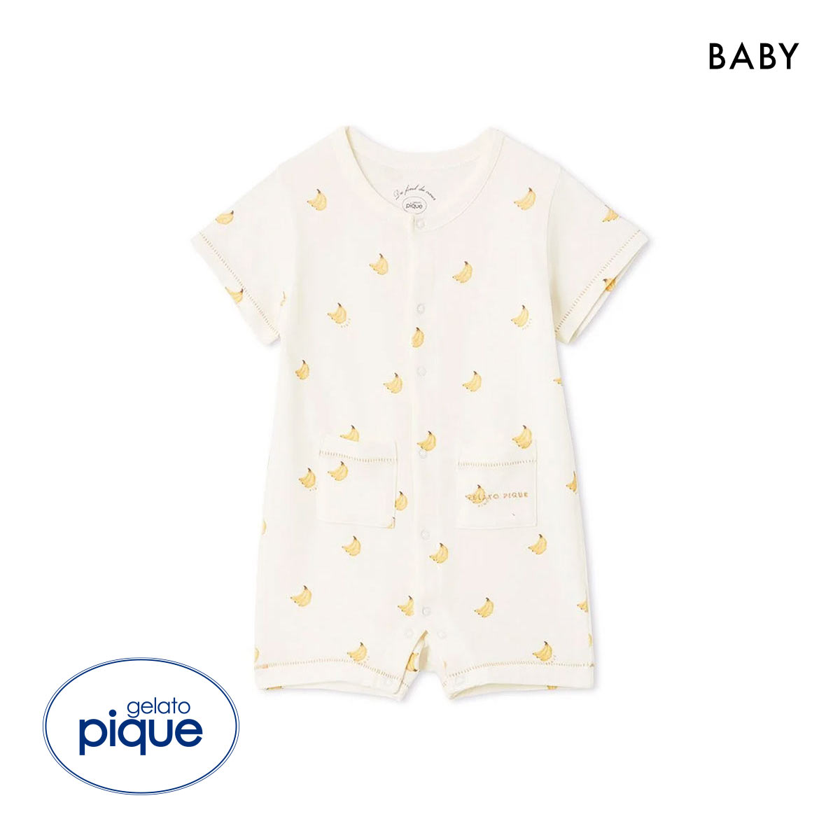 ジェラートピケ キッズアンドベイビー ベビー バナナ柄ロンパース ジェラピケ ルームウェア パジャマ gelato pique Kids＆Baby BABY(YE-イエロー-70)