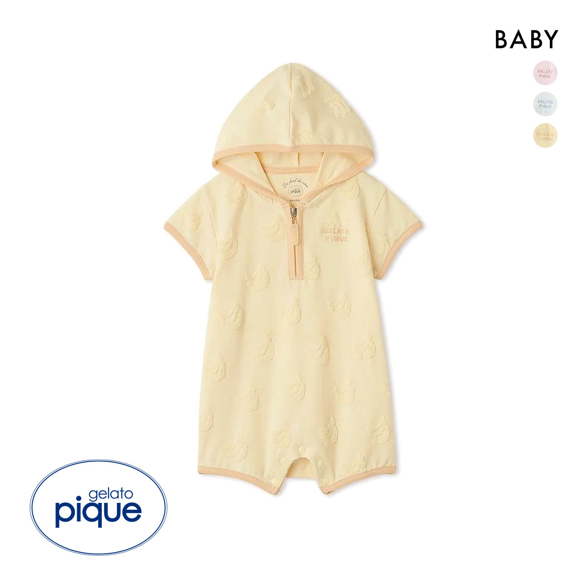 ジェラートピケ キッズアンドベイビー ベビー バリエーションパイルロンパース ジェラピケ ルームウェア gelato pique Kids＆Baby BABY(YE-イエロー-70)