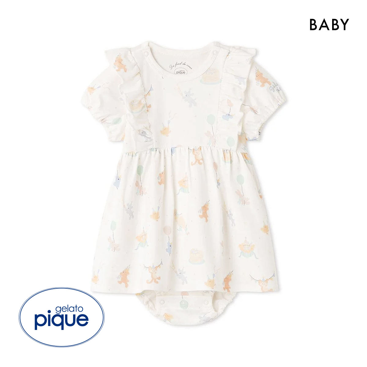 ジェラートピケ キッズアンドベイビー 販路限定 ベビー アニバーサリー柄ロンパース ジェラピケ gelato pique Kids＆Baby BABY(OW-オフホワイト-70)