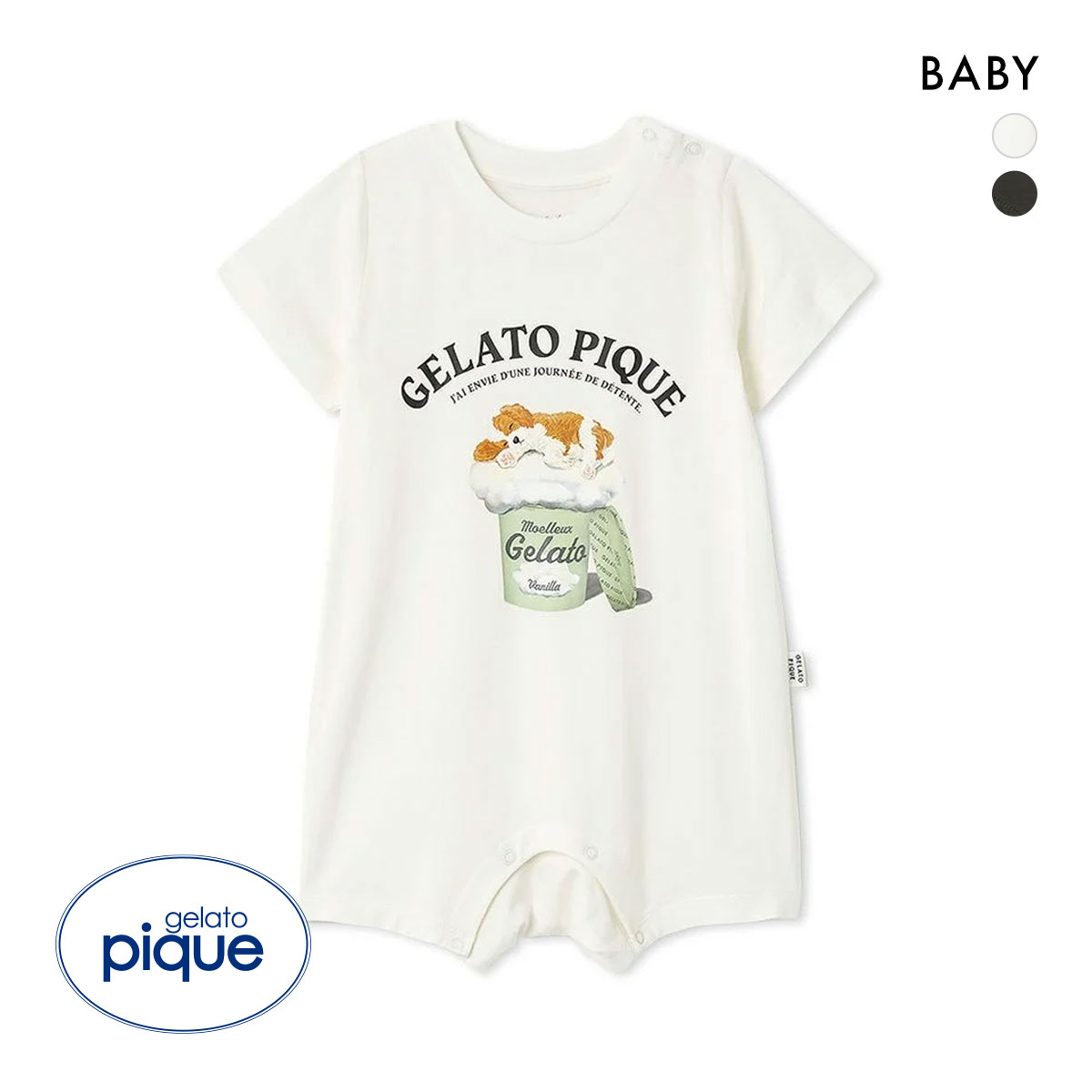 ジェラートピケ キッズアンドベイビー ベビー スリーピングドッグロンパース ジェラピケ ルームウェア gelato pique Kids＆Baby BABY(OW-オフホワイト-70)