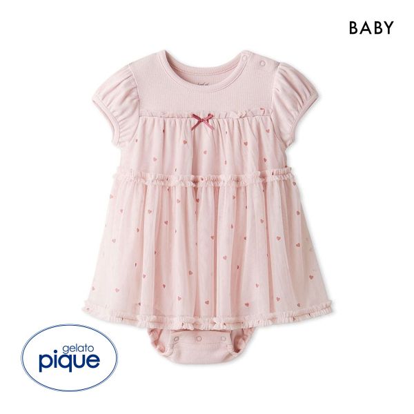 ジェラートピケ キッズアンドベイビー ベビー ハート柄チュールロンパース ジェラピケ ルームウェア gelato pique Kids＆Baby BABY