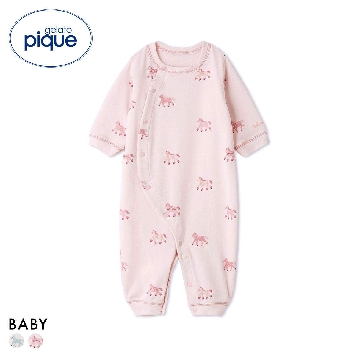 ジェラートピケ キッズアンドベイビー ベビー 新生児ポニー柄2WAYオール ジェラピケ ルームウェア gelato pique Kids＆Baby BABY(PI-ピンク-50)