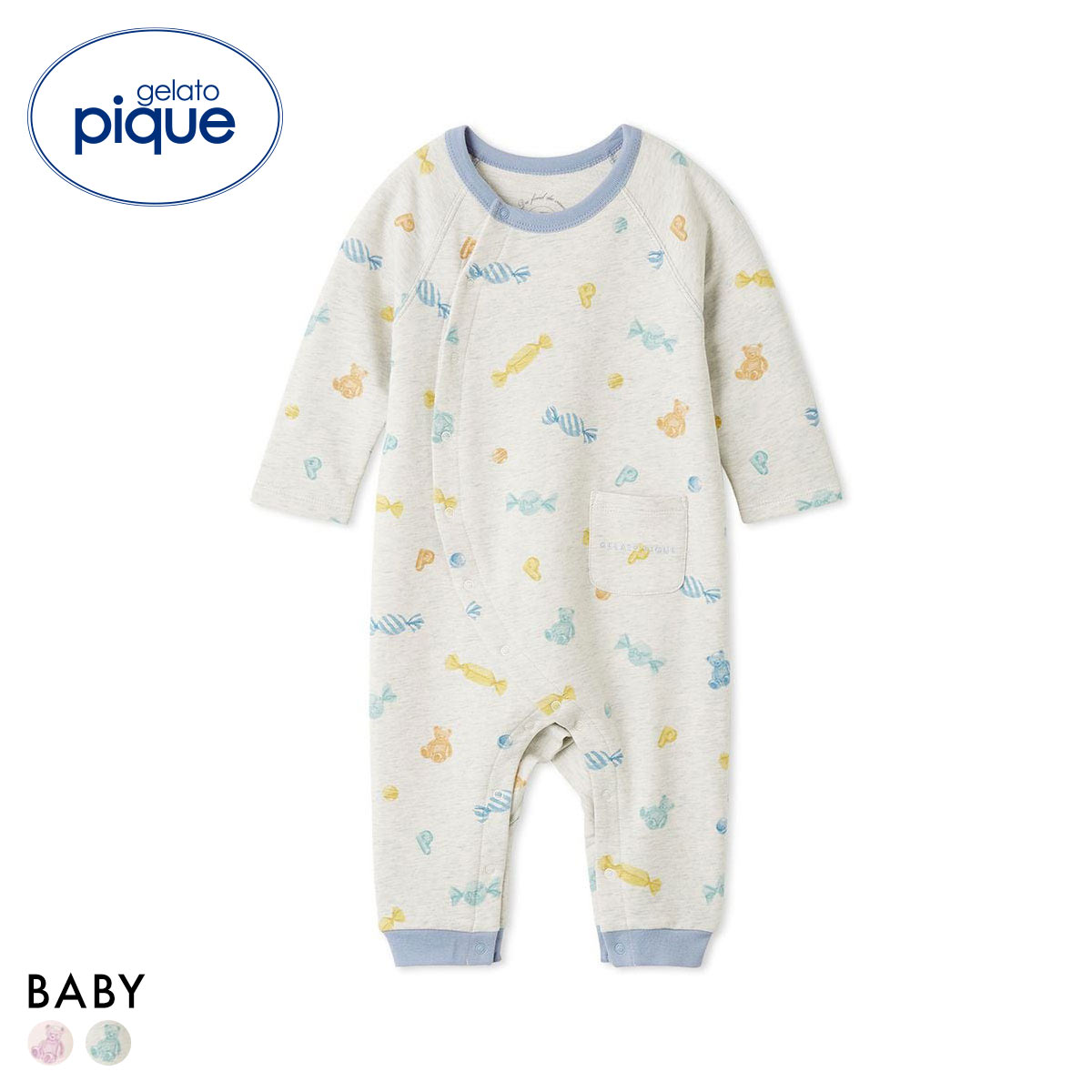 ジェラートピケ キッズアンドベイビー ベビー キャンディ柄ロンパース ジェラピケ ルームウェア gelato pique Kids＆Baby BABY(GY-グレー-70)