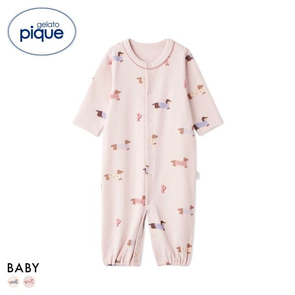 ジェラートピケ キッズアンドベイビー ベビー 新生児ダックスフンド柄2WAYオール ジェラピケ gelato pique Kids＆Baby BABY
