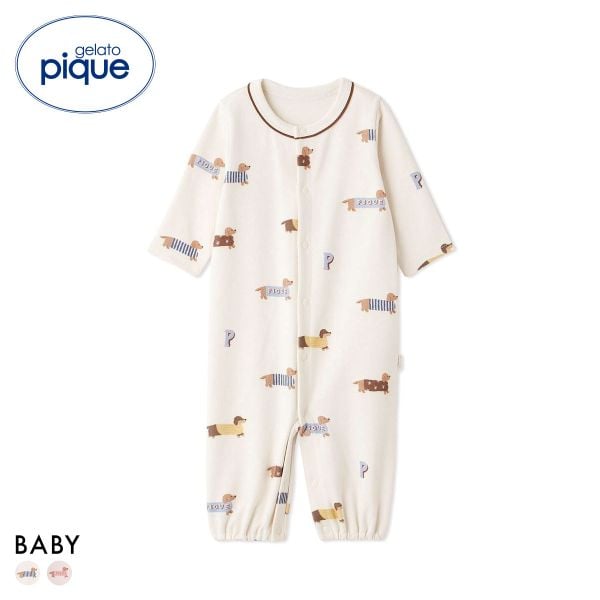 ジェラートピケ キッズアンドベイビー ベビー 新生児ダックスフンド柄2WAYオール ジェラピケ gelato pique Kids＆Baby BABY