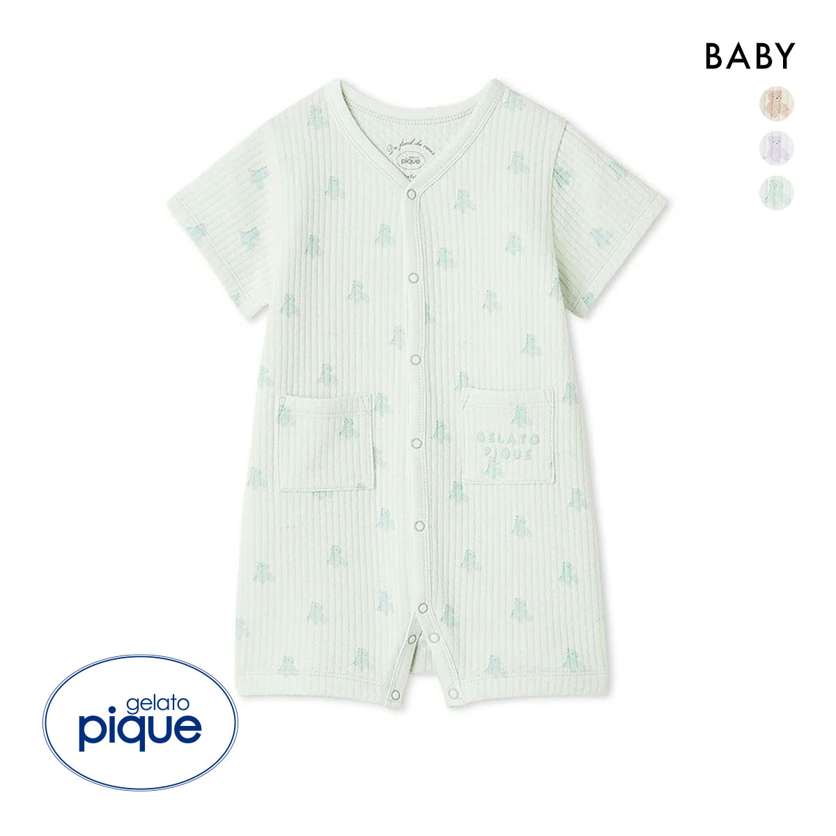 ジェラートピケ キッズアンドベイビー ベビー ぬいぐるみ柄ロンパース ジェラピケ ルームウェア パジャマ gelato pique Kids＆Baby BABY(MI-ミント-70)