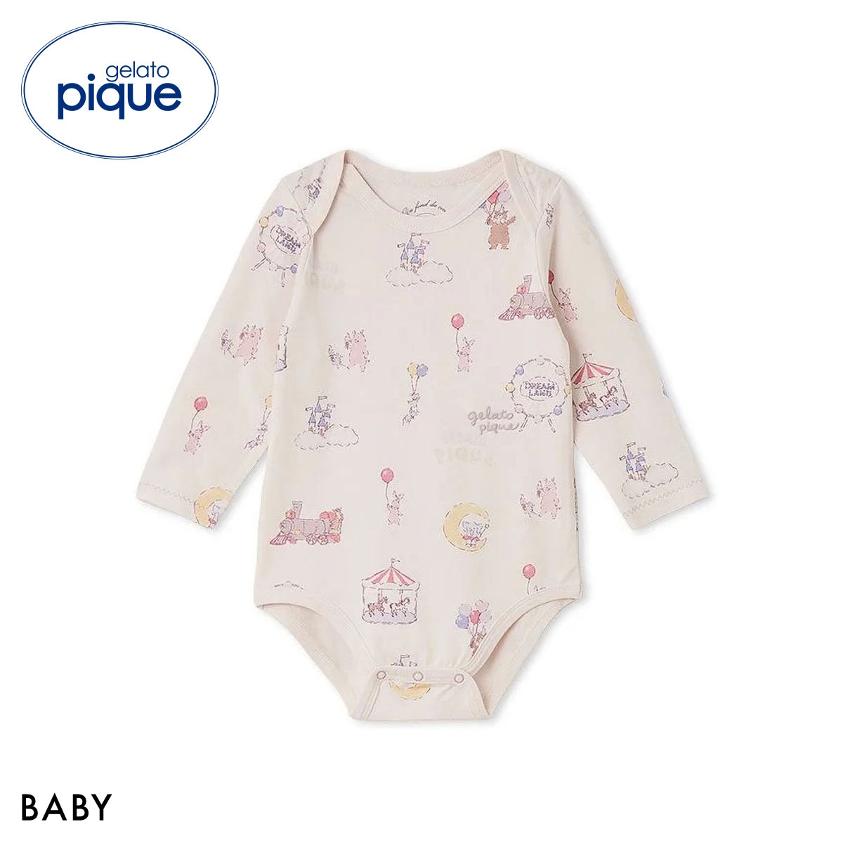 ジェラートピケ キッズアンドベイビー ベビー 長袖ボディスーツ ジェラピケ ルームウェア パジャマ gelato pique Kids＆Baby BABY(LPI-薄ピンク-70)