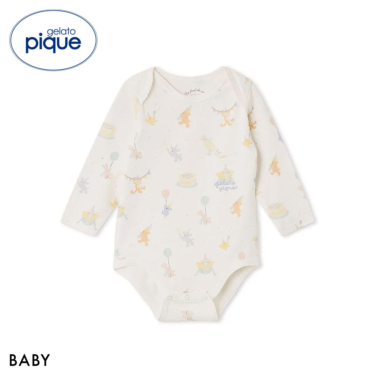 ジェラートピケ キッズアンドベイビー ベビー 長袖ボディスーツ ジェラピケ ルームウェア パジャマ gelato pique Kids＆Baby BABY(OW-オフホワイト-70)