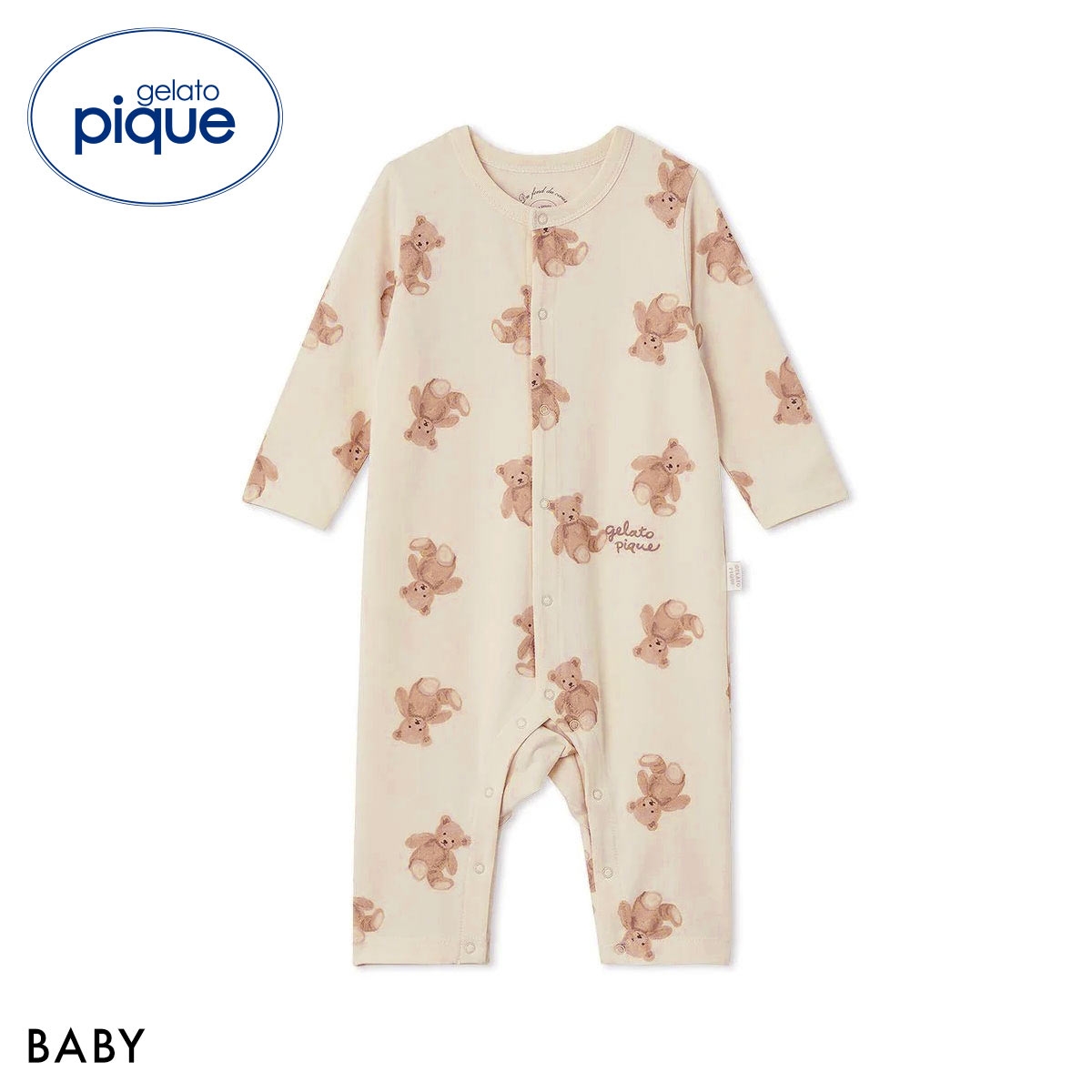 ジェラートピケ キッズアンドベイビー ベビー 長袖ロンパース ジェラピケ ルームウェア パジャマ gelato pique Kids＆Baby BABY(BE-ベージュ-70)