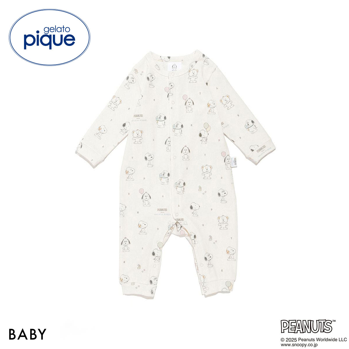 ジェラートピケ キッズアンドベイビー gelato pique Kids＆Baby PEANUTS PUPPIES BABY トイボックス柄ロンパース(CR-クリーム-70)