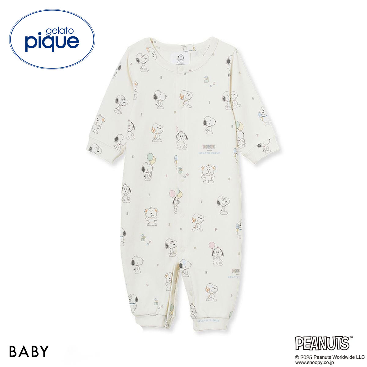ジェラートピケ キッズアンドベイビー gelato pique Kids＆Baby PEANUTS PUPPIES BABY トイボックス柄2WAYオール