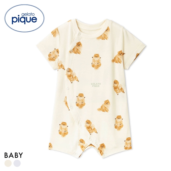 ジェラートピケ キッズアンドベイビー ベビー ドッグ柄ロンパース ジェラピケ gelato pique Kids＆Baby BABY