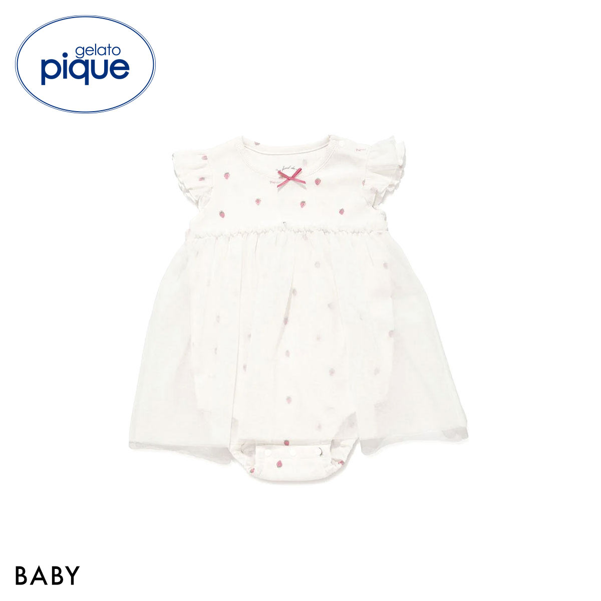 ジェラートピケ キッズアンドベイビー ベビー ハート柄チュールロンパース ジェラピケ ルームウェア gelato pique Kids＆Baby BABY(OW-オフホワイト-70)