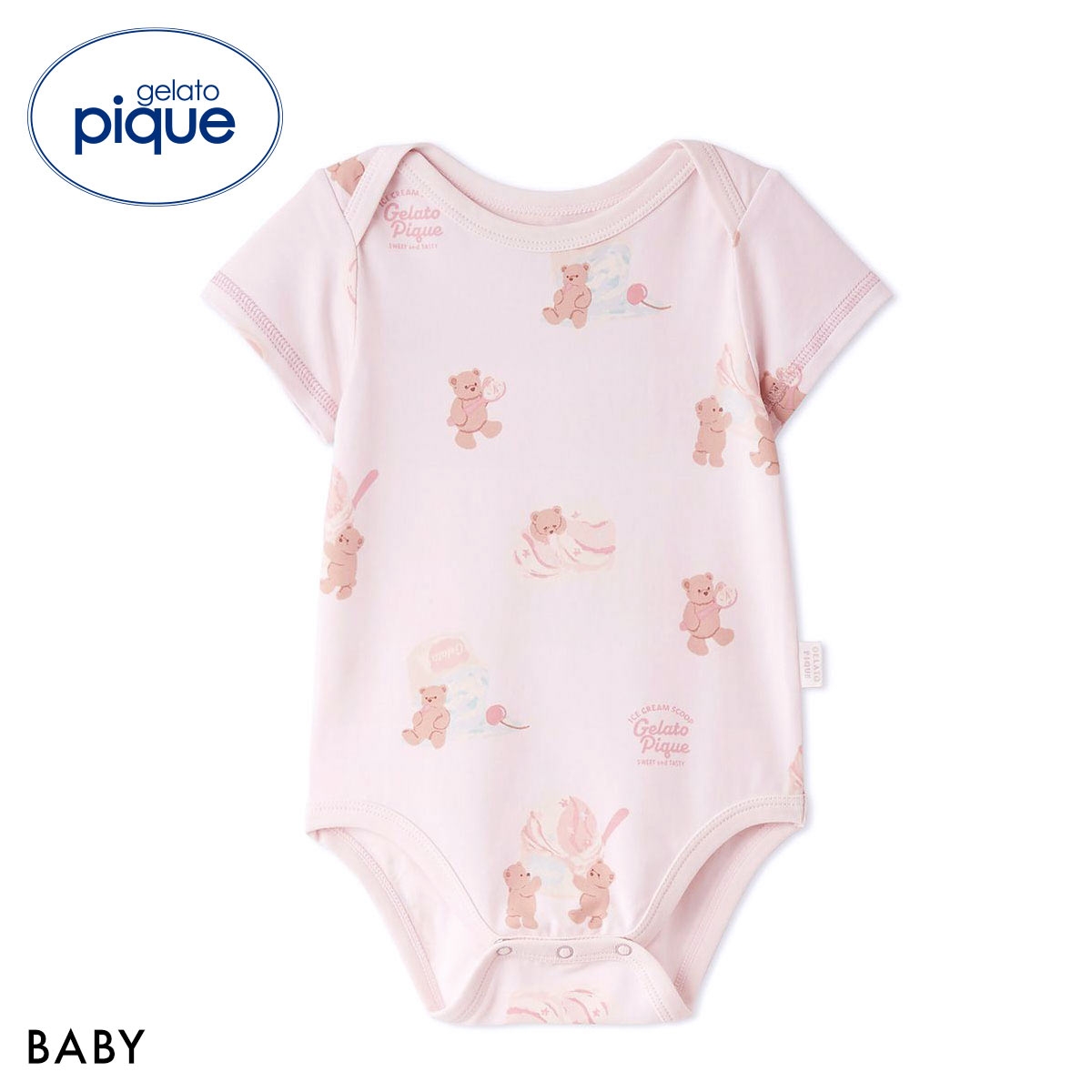 ジェラートピケ キッズアンドベイビー ベビー アイスクリームベア柄ボディスーツ ジェラピケ gelato pique Kids＆Baby BABY(PI-ピンク-70)