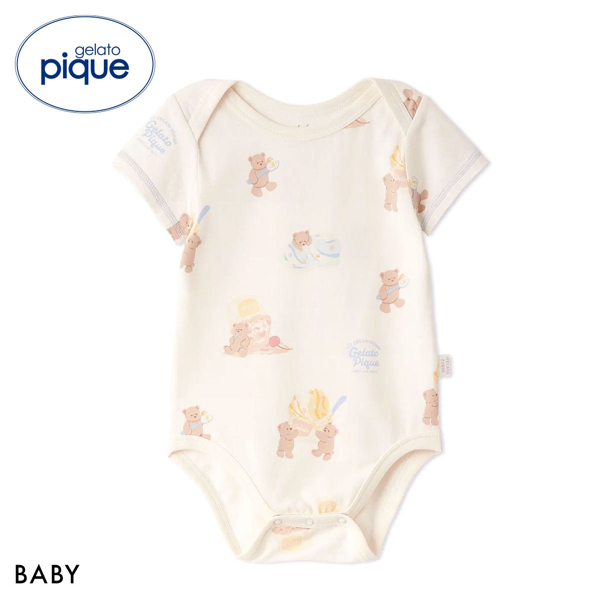 ジェラートピケ キッズアンドベイビー ベビー アイスクリームベア柄ボディスーツ ジェラピケ gelato pique Kids＆Baby BABY(CR-クリーム-70)
