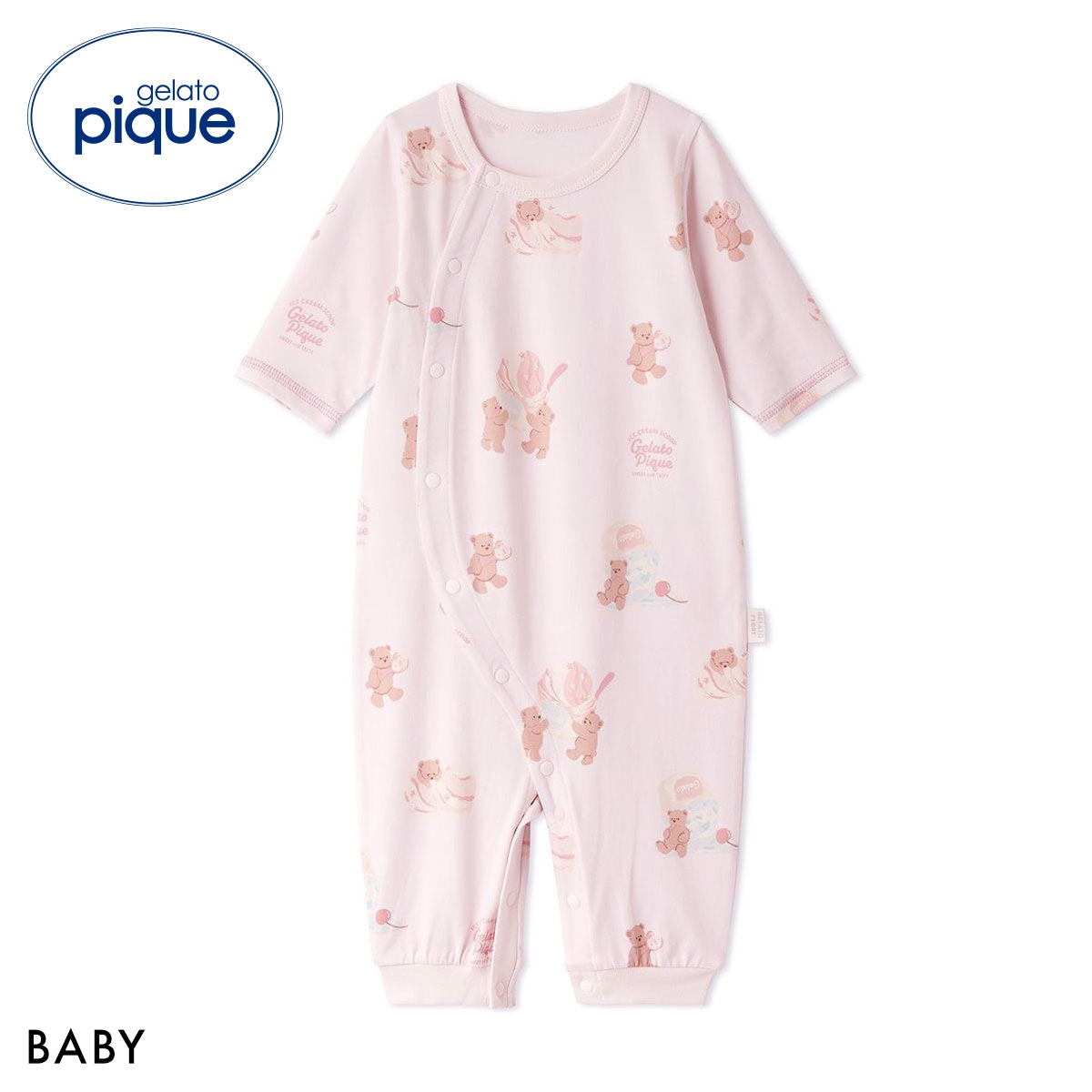 ジェラートピケ キッズアンドベイビー ベビー 新生児 アイスクリームベア柄2WAYオール ジェラピケ gelato pique Kids＆Baby BABY(PI-ピンク-50)