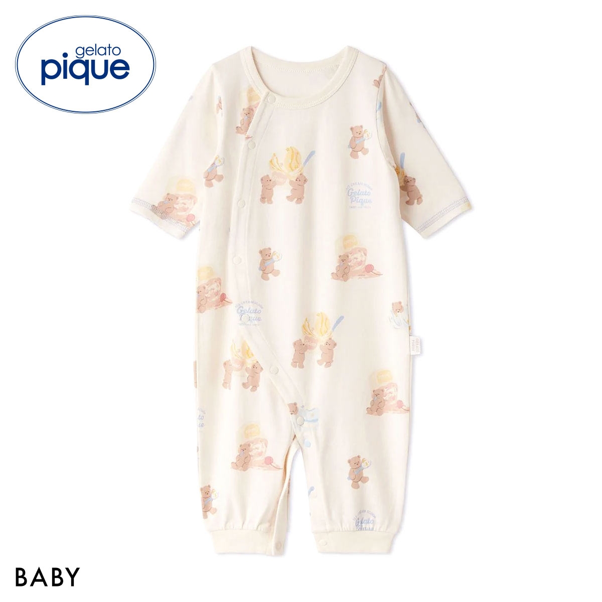 ジェラートピケ キッズアンドベイビー ベビー 新生児 アイスクリームベア柄2WAYオール ジェラピケ gelato pique Kids＆Baby BABY(CR-クリーム-50)