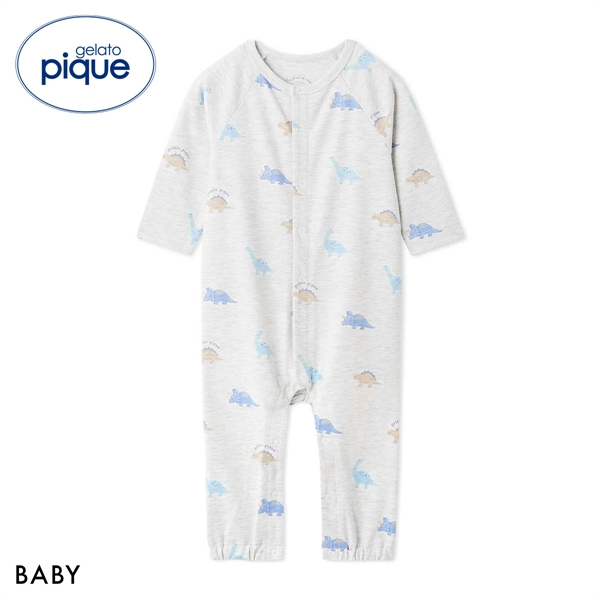 ジェラートピケ キッズアンドベイビー ベビー ダイナソー柄ロンパース ジェラピケ gelato pique Kids＆Baby BABY(GY-グレー-70)