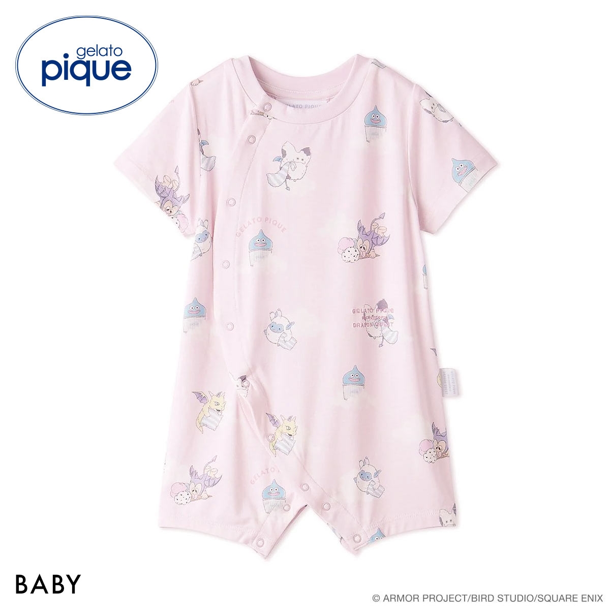 ジェラートピケ キッズアンドベイビー ドラゴンクエスト 総柄ロンパース ジェラピケ ルームウェア gelato pique Kids＆Baby BABY DRAGON QUEST(PI-ピンク-70)