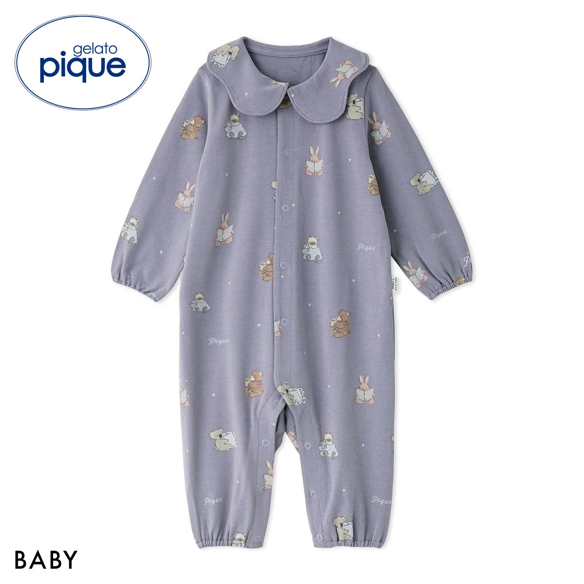 ジェラートピケ キッズアンドベイビー ベビー おやすみアニマル柄ロンパース ジェラピケ BABY gelato pique Kids＆Baby(NV-ネイビー-70)