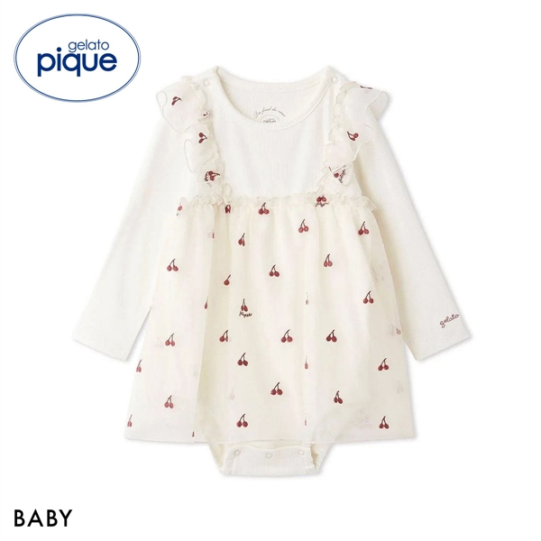 ジェラートピケ キッズアンドベイビー ベビー チェリー柄チュールロンパース ジェラピケ gelato pique Kids＆Baby BABY