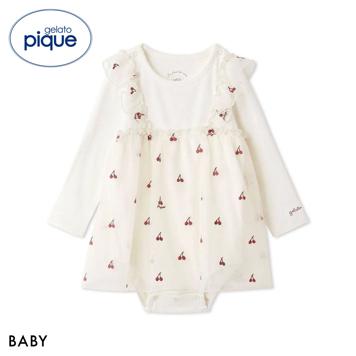 ジェラートピケ キッズアンドベイビー ベビー チェリー柄チュールロンパース ジェラピケ gelato pique Kids＆Baby BABY